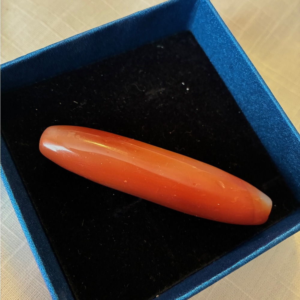 Carnelian Amulet Vintage Red Agate 3” Focal Bead